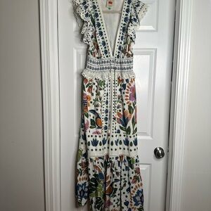 Farm Rio Summer Garden Maxi dress sz M
